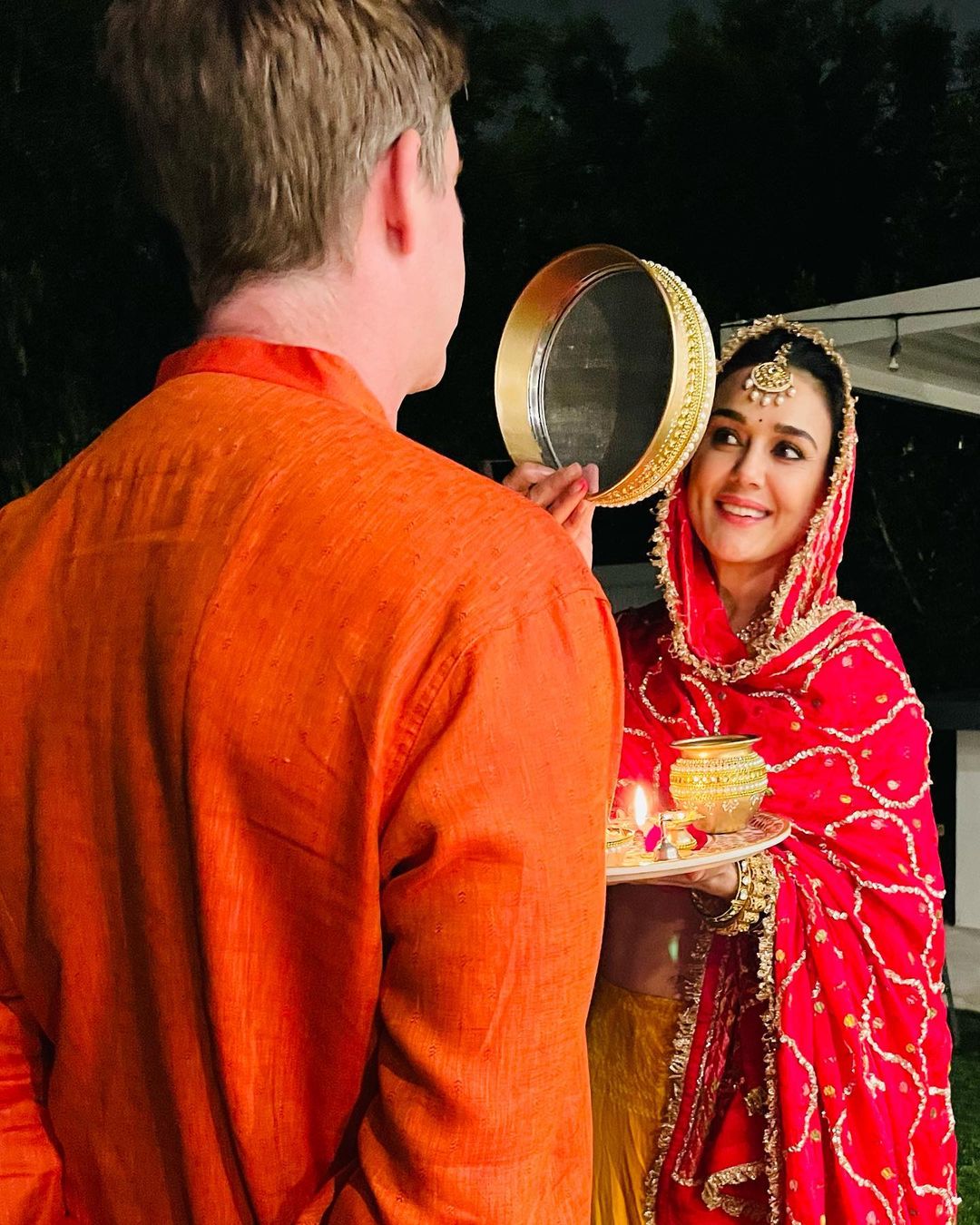 Preity Zinta Celebrates Karwa Chauth In Los Angeles