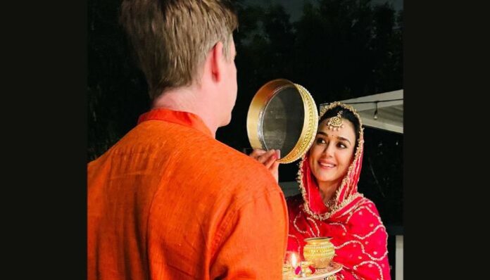 Preity Zinta Celebrates Karwa Chauth In Los Angeles