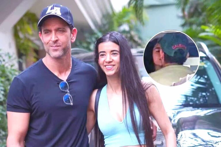 Hrithik Roshan कार में गर्लफ्रेंड सबा को किस करते नजर आए।