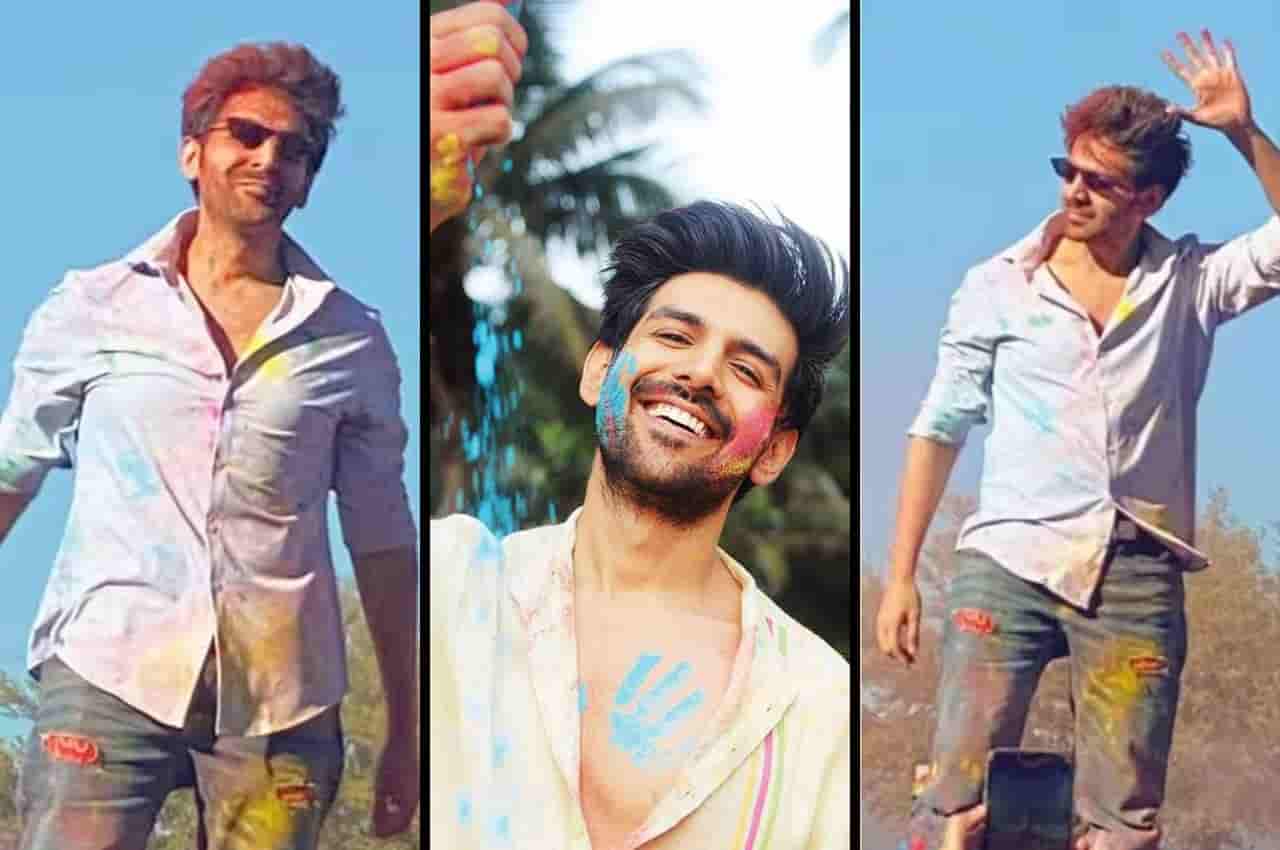 Kartik Aaryan celebrates Holi with fans in US