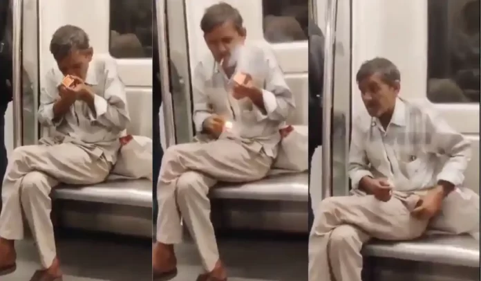Beedi lit in Delhi Metro